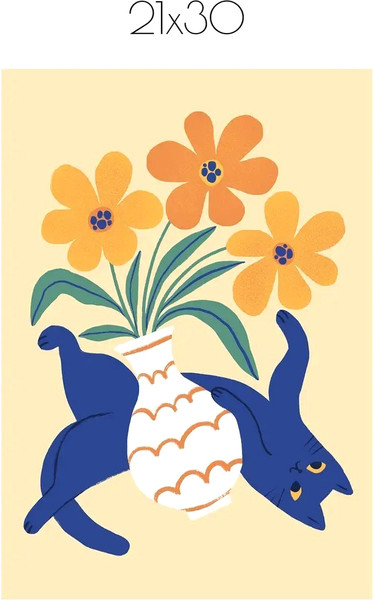 Изображение товара Постер Citydecor Кот и ваза 1 (21x30)