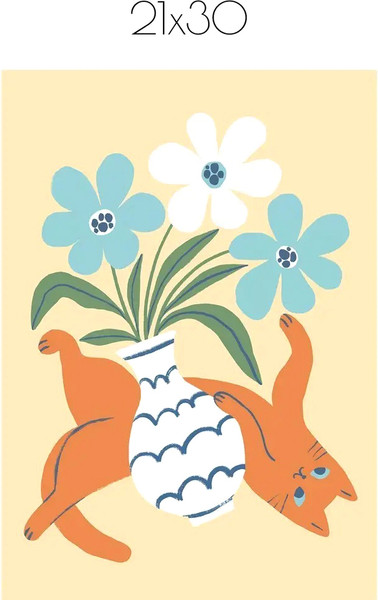 Изображение товара Постер Citydecor Кот и ваза 2 (21x30)