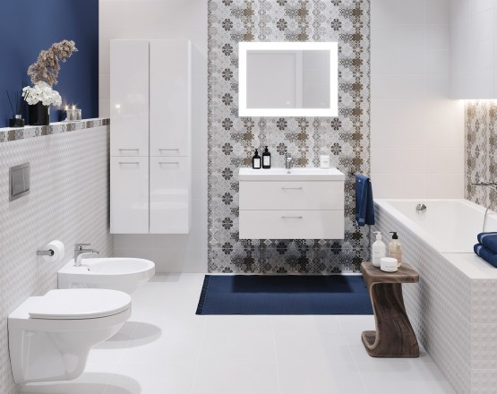 Изображение товара Ванна акриловая Cersanit Lorena 150x70 с ножками со смесителем Brasko (с сифоном Prime черным)