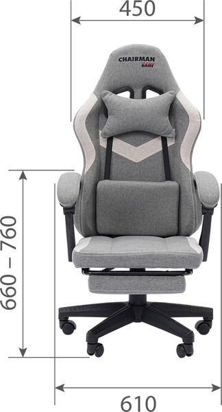 Изображение товара Кресло геймерское Chairman CH26 (ткань, голубой/бежевый)