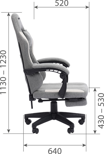 Изображение товара Кресло геймерское Chairman CH26 (ткань, голубой/бежевый)