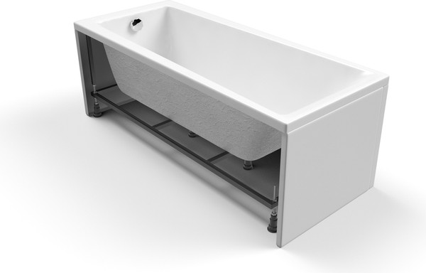 Изображение товара Ванна акриловая Cersanit Lorena 170x70 с ножками со смесителем Brasko Black однорыч. (с сифоном Prime)