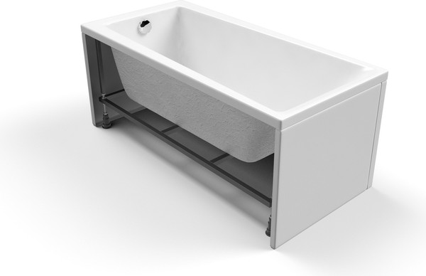 Изображение товара Ванна акриловая Cersanit Lorena 150x70 с ножками со смесителем Brasko Black однорыч. (с сифоном Prime)