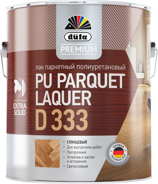 Изображение товара Лак Dufa Premium Parquet Laquer D333 полиуретановый паркетный глянцевый (2л)