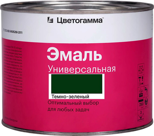 Изображение товара Эмаль Цветогамма ПФ-115 ТУ (800г, темно-зеленый)