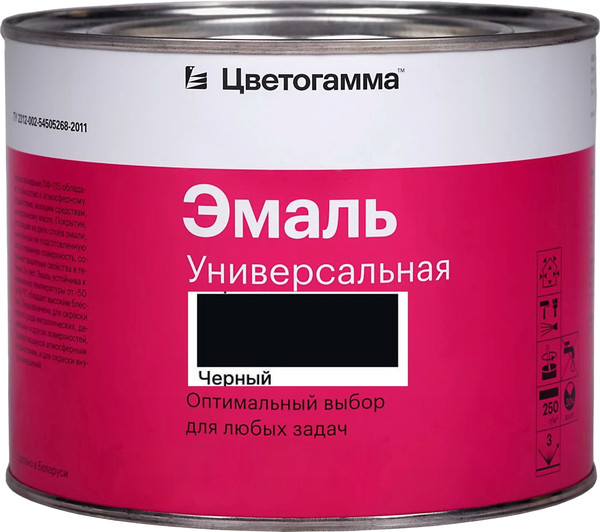 Изображение товара Эмаль Цветогамма ПФ-115 ТУ (800г, черный)
