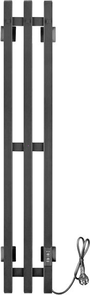 Изображение товара Полотенцесушитель электрический Ростела Слим 3 120x1500/3 (Ral 9005, с крючками, диммер)