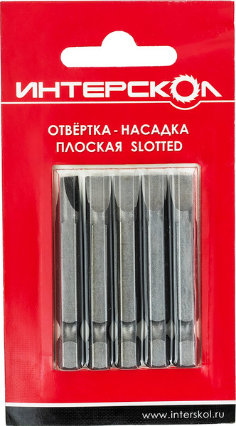 Изображение товара Набор бит Интерскол Slotted SL 6.5х1.2 50мм (2042405000650)