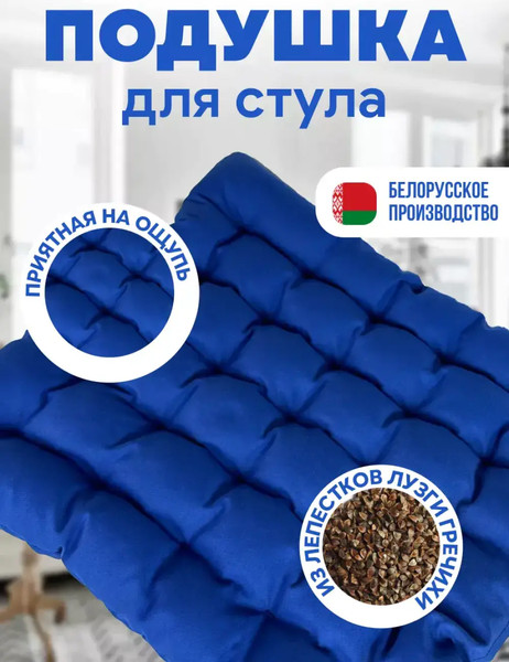 Изображение товара Подушка на стул Sled 40x40 с гречневой лузгой (синий)