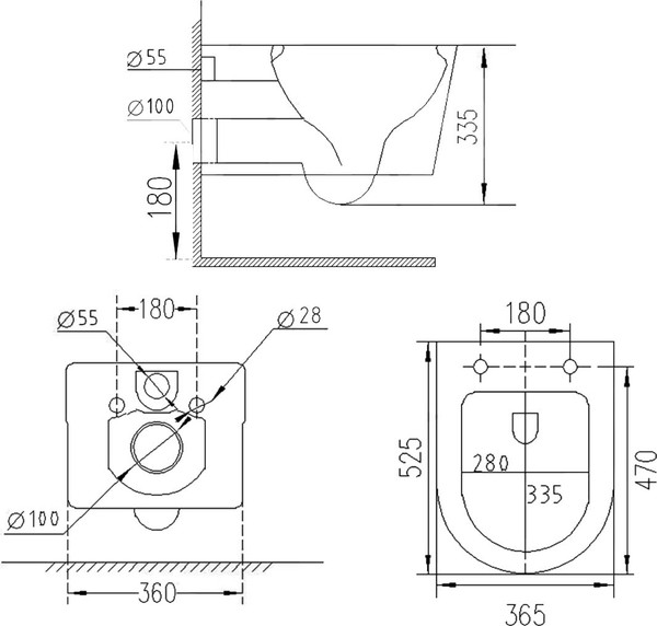 Изображение товара Унитаз подвесной Roxen Porto 530155-01