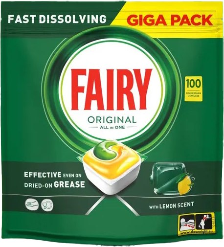 Изображение товара Капсулы для посудомоечных машин Fairy Original All in One Lemon (100шт)
