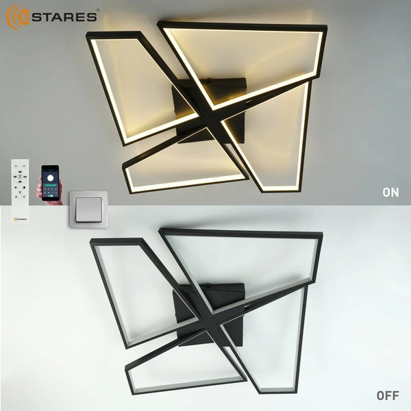 Изображение товара Люстра Estares Orlando 120W S-APP-550x550x90-BLACK/WOOD/WHITE-220-IP20