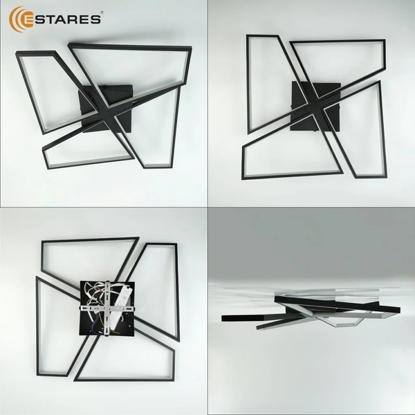 Изображение товара Люстра Estares Orlando 120W S-APP-550x550x90-BLACK/WOOD/WHITE-220-IP20