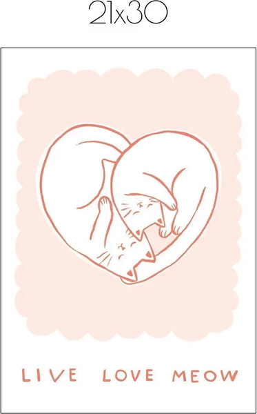 Изображение товара Постер Citydecor Live, Love, Meow 1 (21x30)