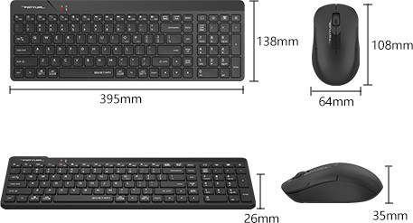 Изображение товара Комплект клавиатура и мышь A4Tech Fstyler FG2300 Air2 (черный)