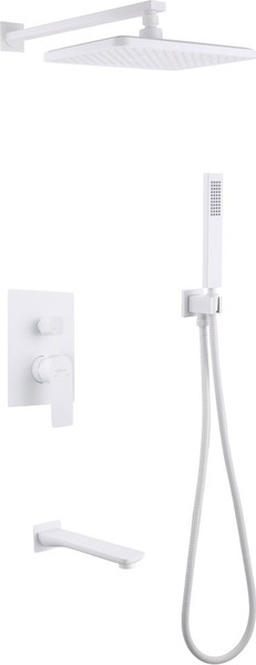 Изображение товара Душевая система со смесителем Abber Weiss Insel AF8017FW (белый матовый)
