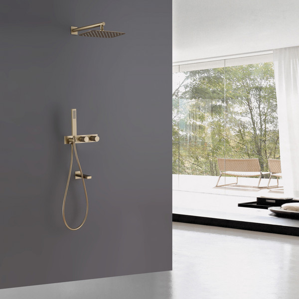 Изображение товара Душевая система со смесителем Abber Rund AF8717G (золото матовое)