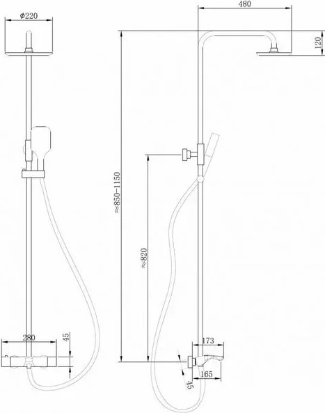 Изображение товара Душевая система со смесителем Abber Thermostat AF8516NG (никель)