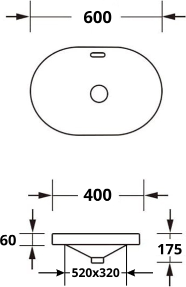 Изображение товара Умывальник Roxen Batt 570155-BG (с донным клапаном)