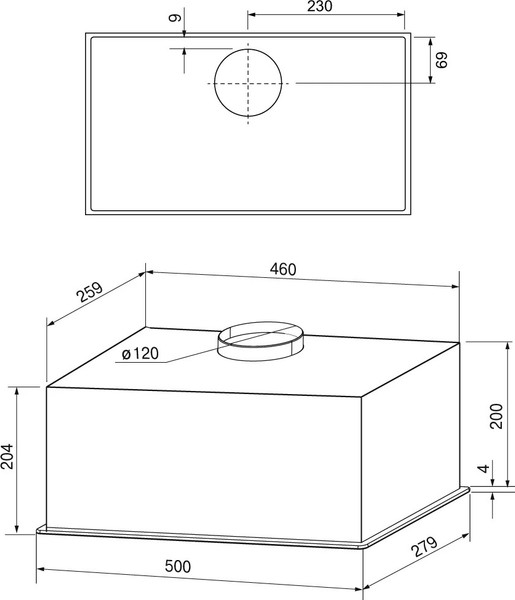 Изображение товара Вытяжка скрытая Krona Arven 500 PB V2 / КА-00008122 (черный)
