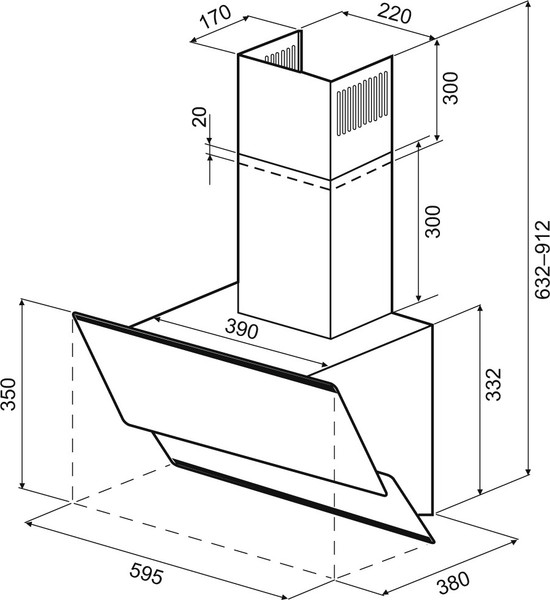 Изображение товара Вытяжка наклонная Krona Irma A 600 PB / КА-00008434 (белый)