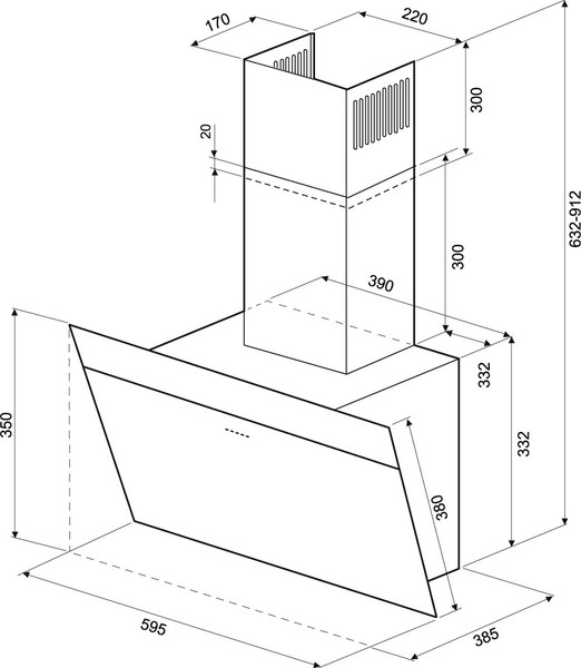 Изображение товара Вытяжка наклонная Krona Kristen A 600 S / КА-00008439 (черный)