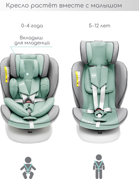 Изображение товара Автокресло Amarobaby Champion Isofix / AMARO-2008CH-Se/Bi (серый/бирюзовый)