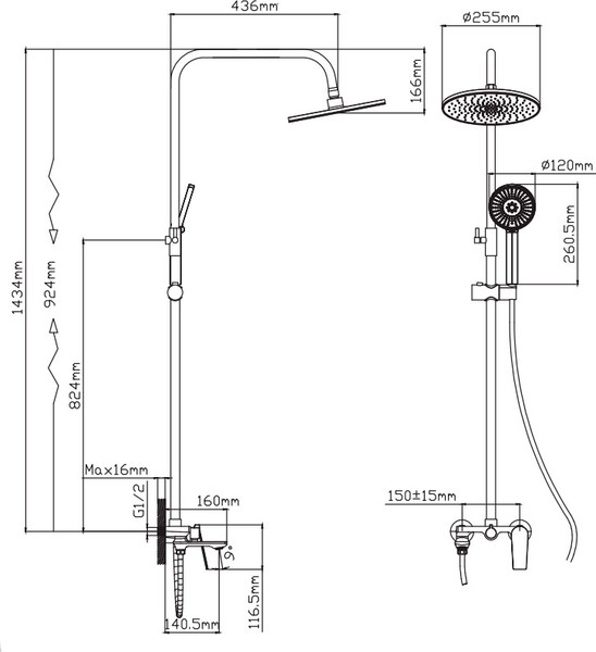 Изображение товара Душевая система со смесителем Potato Р35167-6
