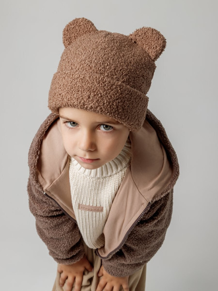 Изображение товара Шапочка для малышей Amarobaby Plush / AB-OD24-P16/12-54 (коричневый, р.54)