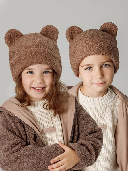 Изображение товара Шапочка для малышей Amarobaby Plush / AB-OD24-P16/12-54 (коричневый, р.54)