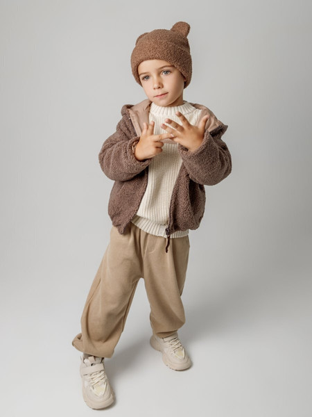 Изображение товара Шапочка для малышей Amarobaby Plush / AB-OD24-P16/12-54 (коричневый, р.54)