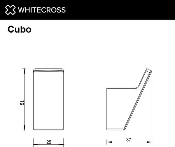 Изображение товара Крючок для ванной Whitecross Cubo CU2415BL (черный матовый)