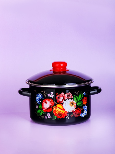 Изображение товара Кастрюля ЭСТЕТ Жостовские мотивы / ЭТ-75041