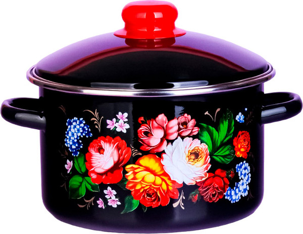 Изображение товара Кастрюля ЭСТЕТ Жостовские мотивы / ЭТ-75041