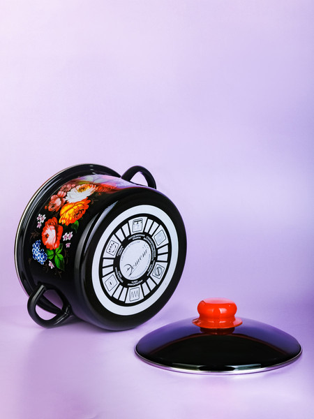 Изображение товара Кастрюля ЭСТЕТ Жостовские мотивы / ЭТ-75041