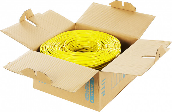 Изображение товара Кабель No Brand UTP 4 пары cat5E Solid 0.45мм CCA (305м, желтый)
