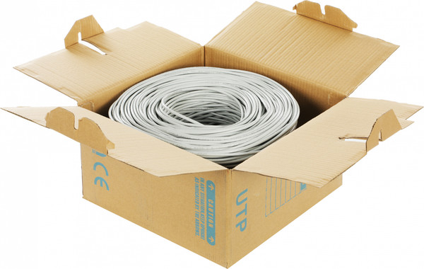 Изображение товара Кабель No Brand UTP 4 пары cat5E Solid 0.40мм CCA (305м, серый)