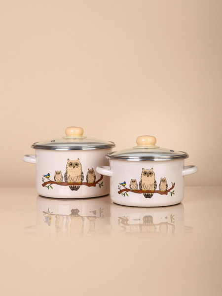 Изображение товара Набор кастрюль ЭСТЕТ Совы / ЭТ-75129С