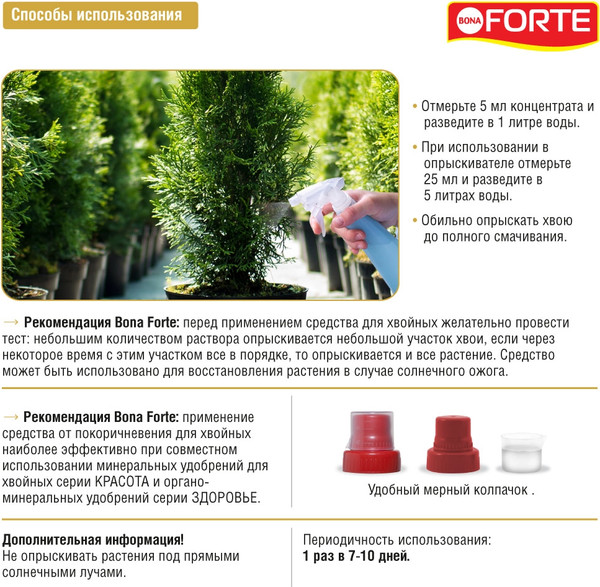 Изображение товара Удобрение Bona Forte 4в1 от покоричневения хвои BF31010061 (285мл)