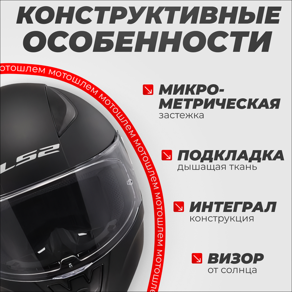 Изображение товара Мотошлем LS2 FF353 Rapid Kid Mini Single Mono (S, матовый черный)