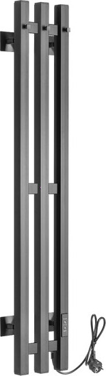 Изображение товара Полотенцесушитель электрический Ростела Слим 3 120х1000/3 (Ral 9005, с крючком, диммер)