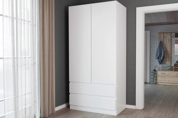 Изображение товара Шкаф Stolline Somero 2-х дверный с ящиками / 467.02 (белый)