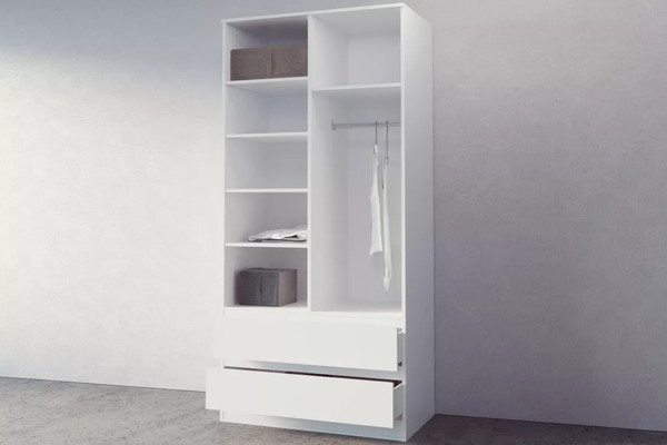 Изображение товара Шкаф Stolline Somero 2-х дверный с ящиками / 467.02 (белый)