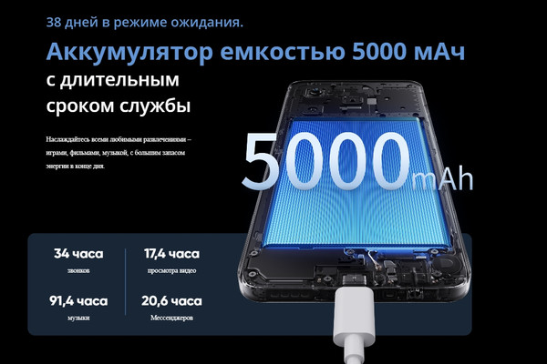 Изображение товара Смартфон Realme C63 8GB/256GB / RMX3939 (кожаный синий)