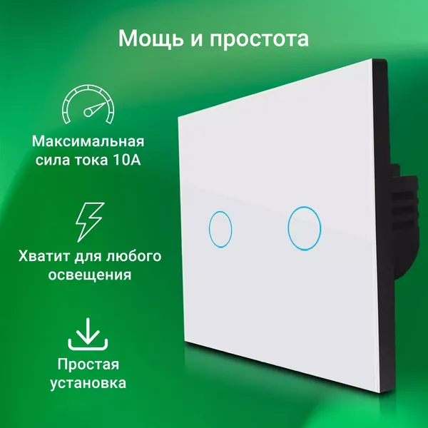 Изображение товара Умный выключатель Digma DiSwitch 2p / DSW2P (белый)