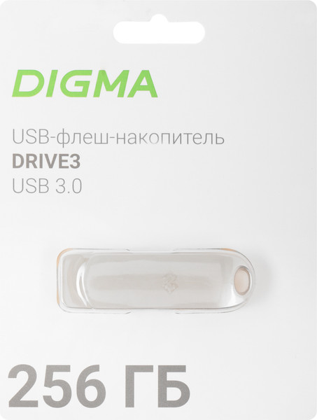 Изображение товара USB flash накопитель Digma Drive3 256GB / DGFUM256A30SR (серебристый)