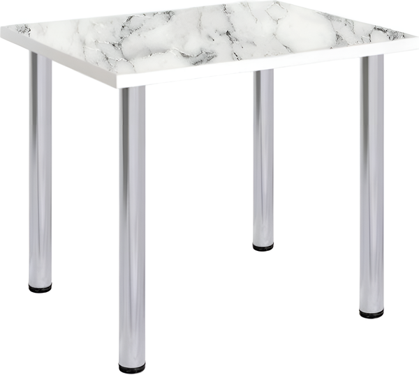 Изображение товара Обеденный стол СВД Юнио 100x60 / 021.П15.Х (мрамор каррара/хром)