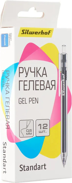 Изображение товара Набор гелевых ручек Silwerhof NG Standart (12шт, синий)