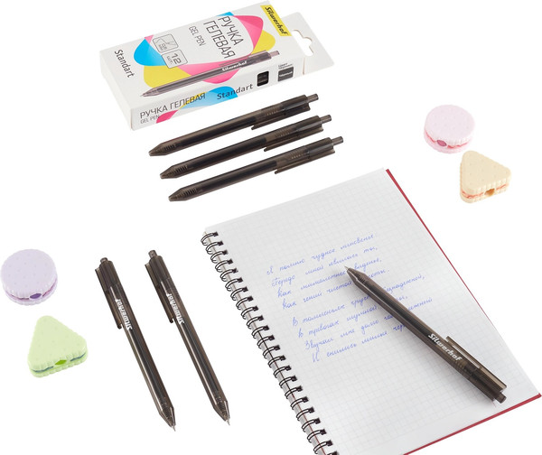 Изображение товара Набор гелевых ручек Silwerhof NG Standart (12шт, черный)