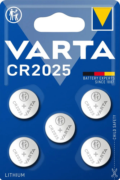 Изображение товара Комплект батареек Varta Lithium CR2025 3V / 6025229405 (5шт)
